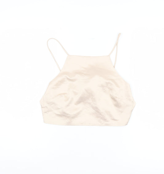 Glamorous Beige Halter Camisole Tank Top - UK 10