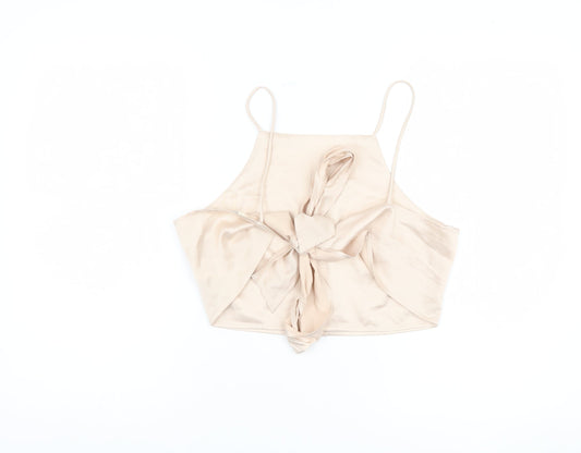 Glamorous Beige Halter Camisole Tank Top - UK 10