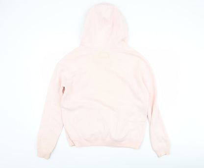American Eagle Women's Pink Hooded Graphic Pullover M