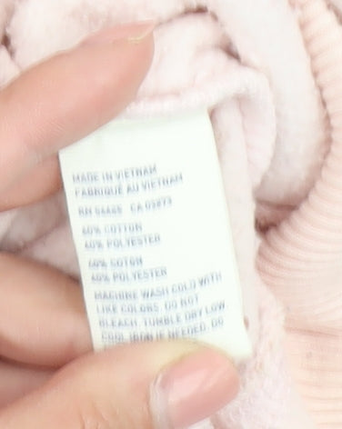 American Eagle Women's Pink Hooded Graphic Pullover M