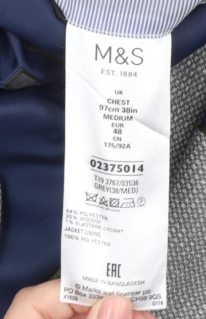 Mens UK Size 38 Marks and Spencer Regular Grey Suit Jacket