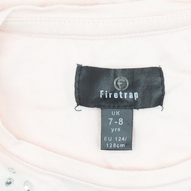 Firetrap Girls Pink Studded T-Shirt Size 7-8 Years
