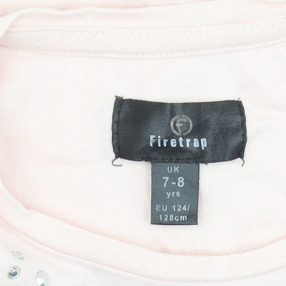 Firetrap Girls Pink Studded T-Shirt Size 7-8 Years