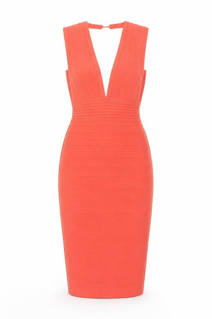 ASOS Women's Red Bodycon Dress XS V-Neck Party
