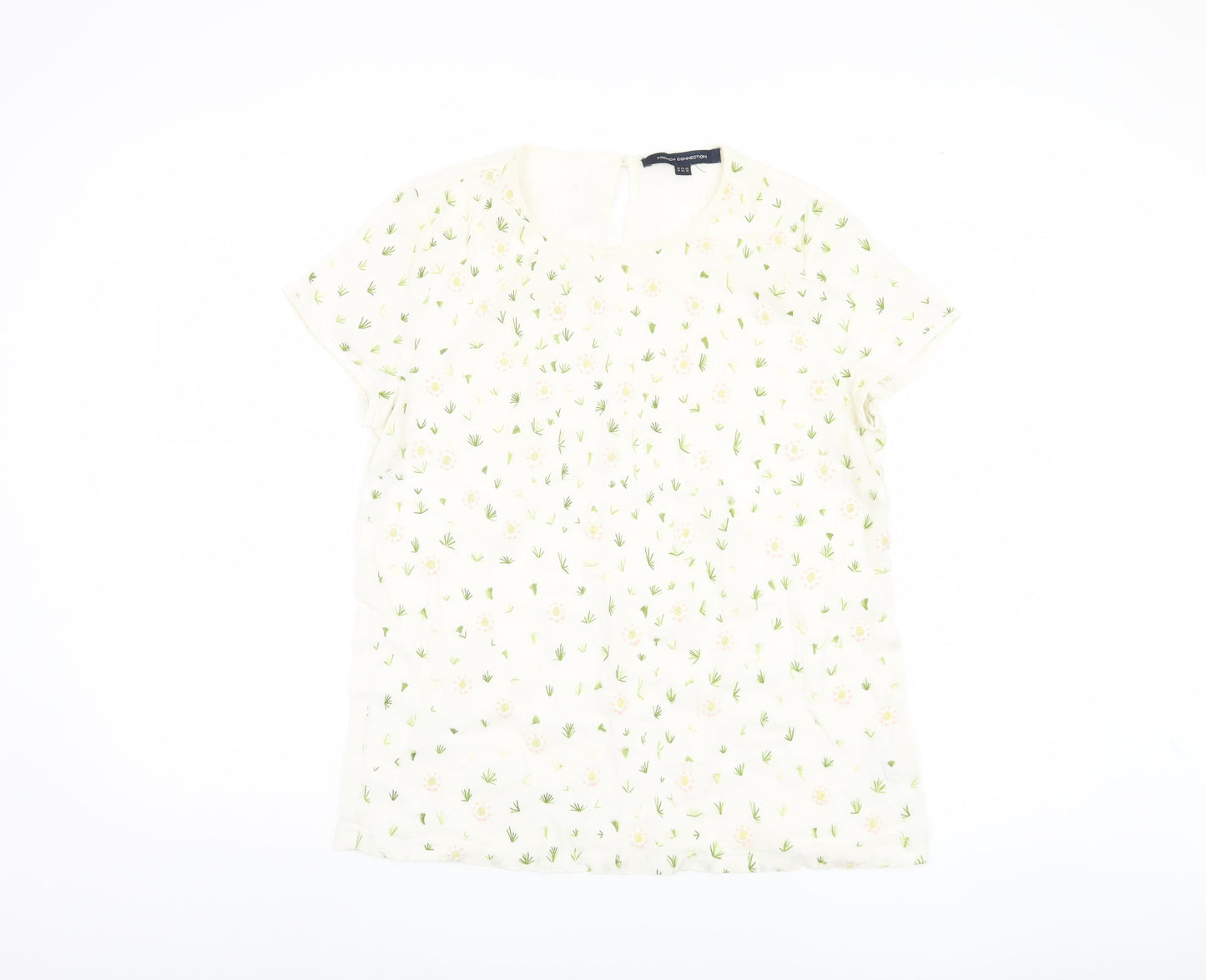 Womens UK Size 14 French Connection Ivory Basic Blouse
