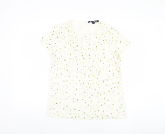 Womens UK Size 14 French Connection Ivory Basic Blouse