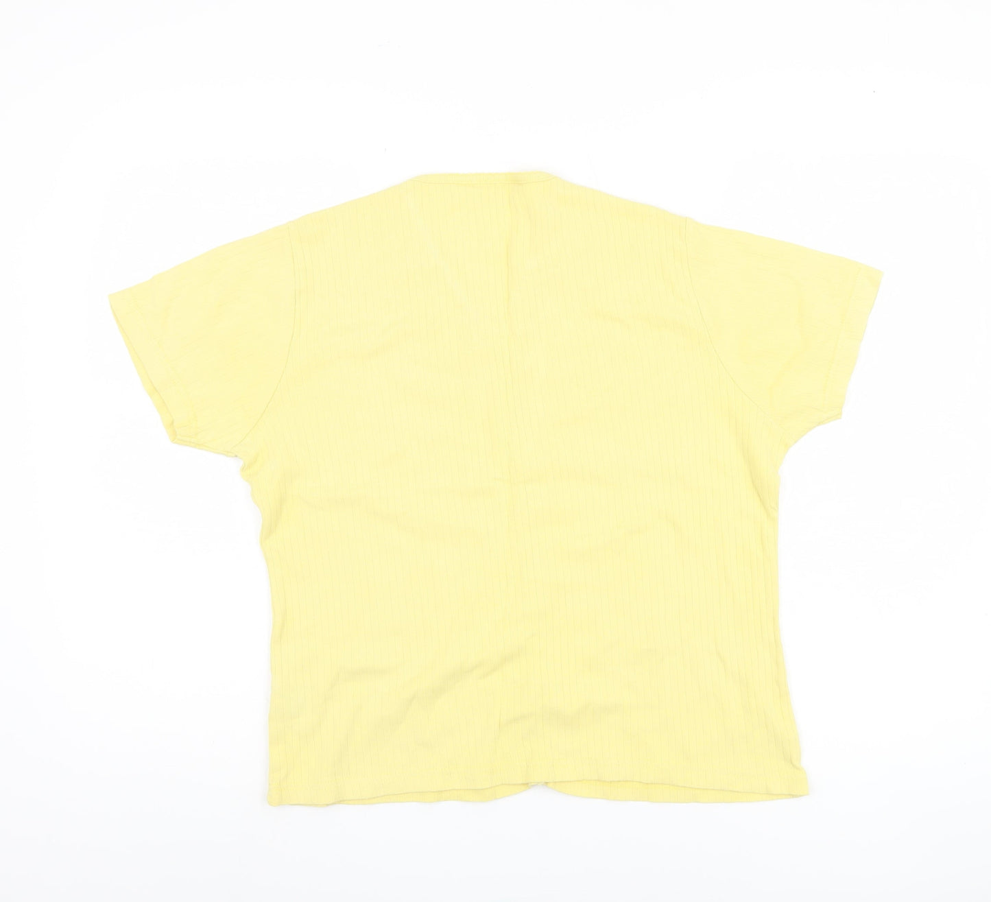 Womens UK Size 14 EWM Yellow Basic Button-Up