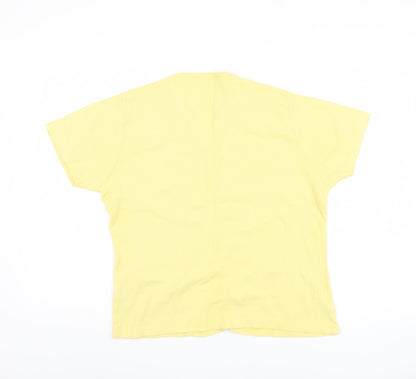 Womens UK Size 14 EWM Yellow Basic Button-Up