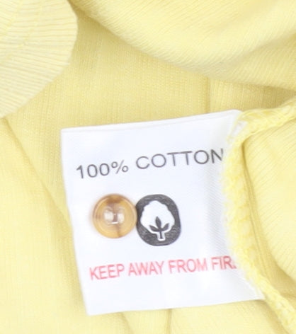 Womens UK Size 14 EWM Yellow Basic Button-Up