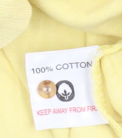 Womens UK Size 14 EWM Yellow Basic Button-Up