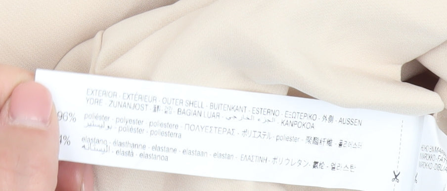 Zara Beige Women's Belted Collared Playsuit Size 14