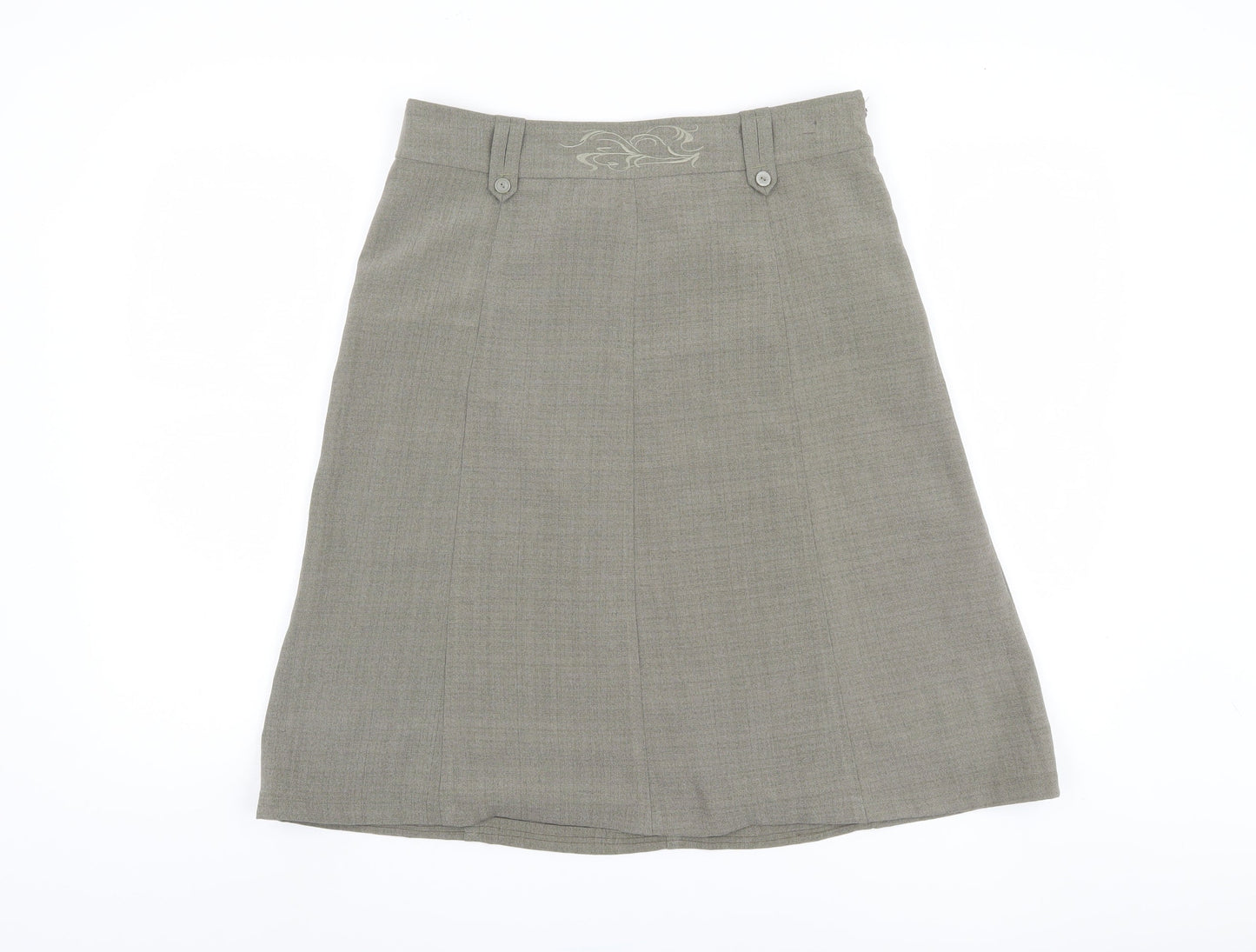 Brandtex Women Beige A-Line Skirt Size 12 Polyester