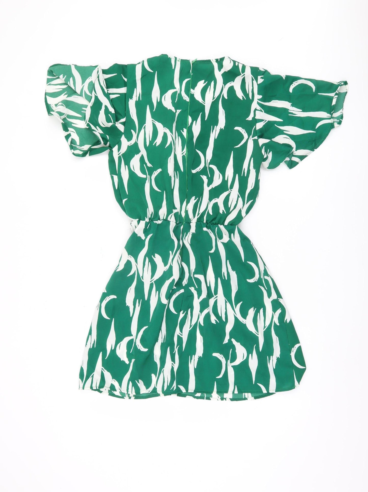 AX Paris Women's Green Floral Short Wrap Dress