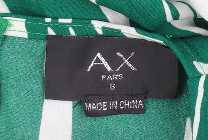 AX Paris Women's Green Floral Short Wrap Dress