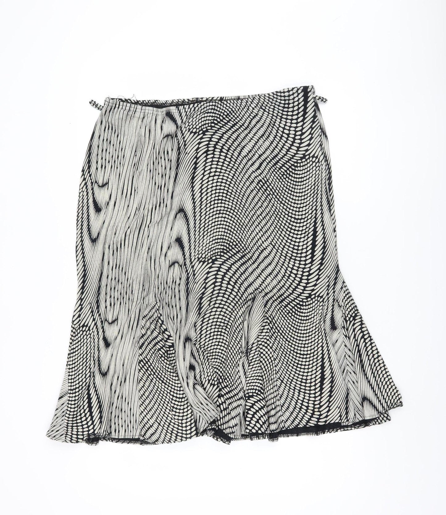 Kenar Women's Flare Skirt, Geometric Black & White, Size 18