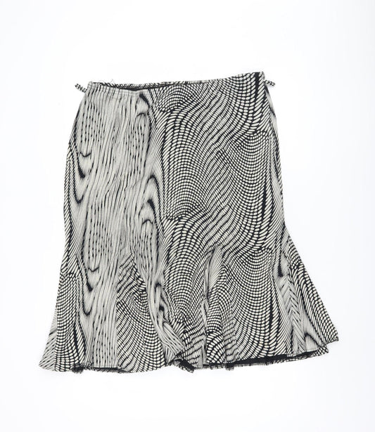 Kenar Women's Flare Skirt, Geometric Black & White, Size 18