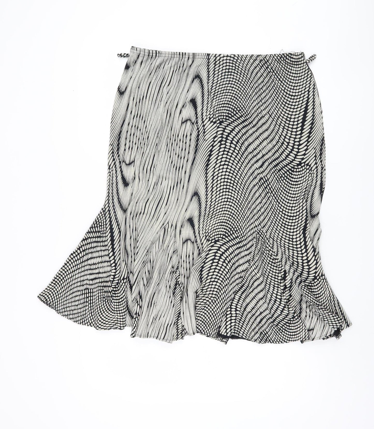 Kenar Women's Flare Skirt, Geometric Black & White, Size 18