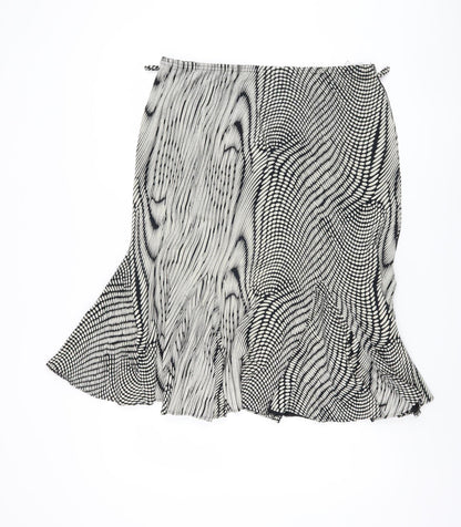 Kenar Women's Flare Skirt, Geometric Black & White, Size 18