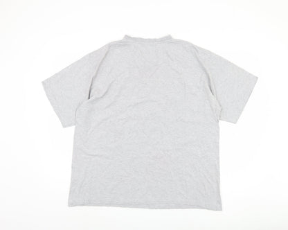 Zantos Men's Grey V-Neck T-Shirt, Size L, Cotton