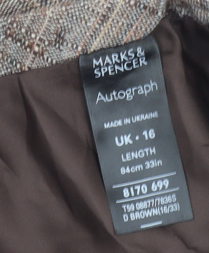 Marks and Spencer Women’s Brown Midi Skirt, Size 16
