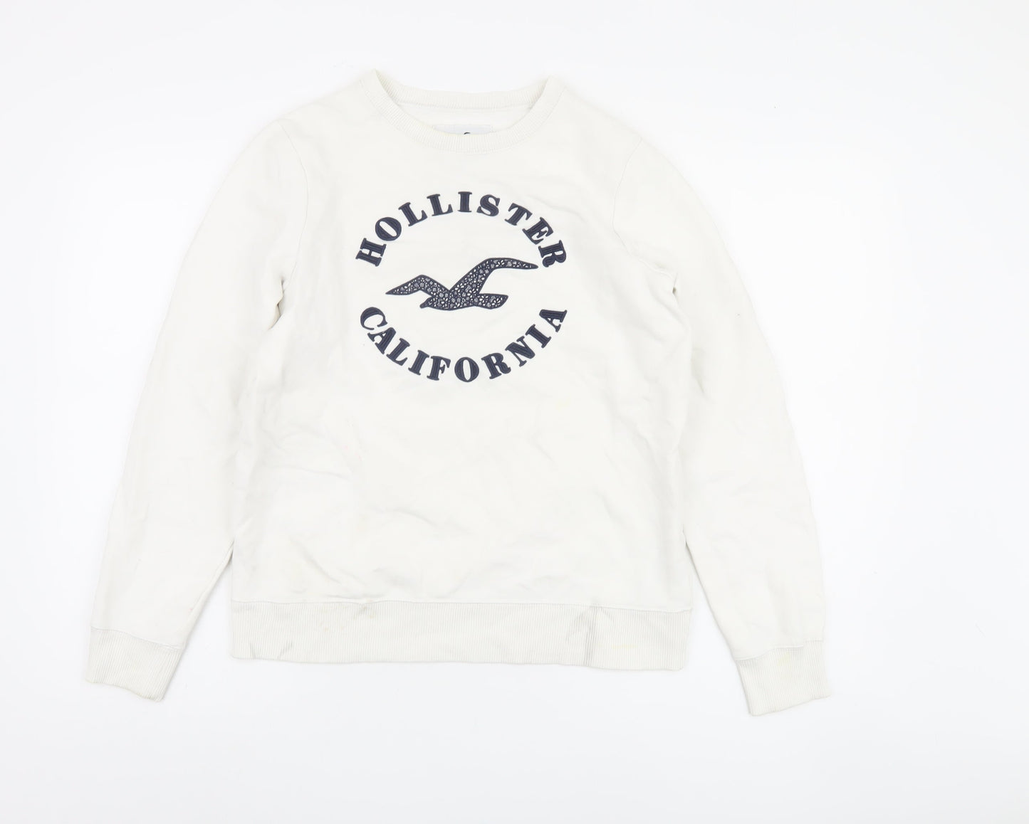 Hollister Women's White Pullover Sweatshirt S
