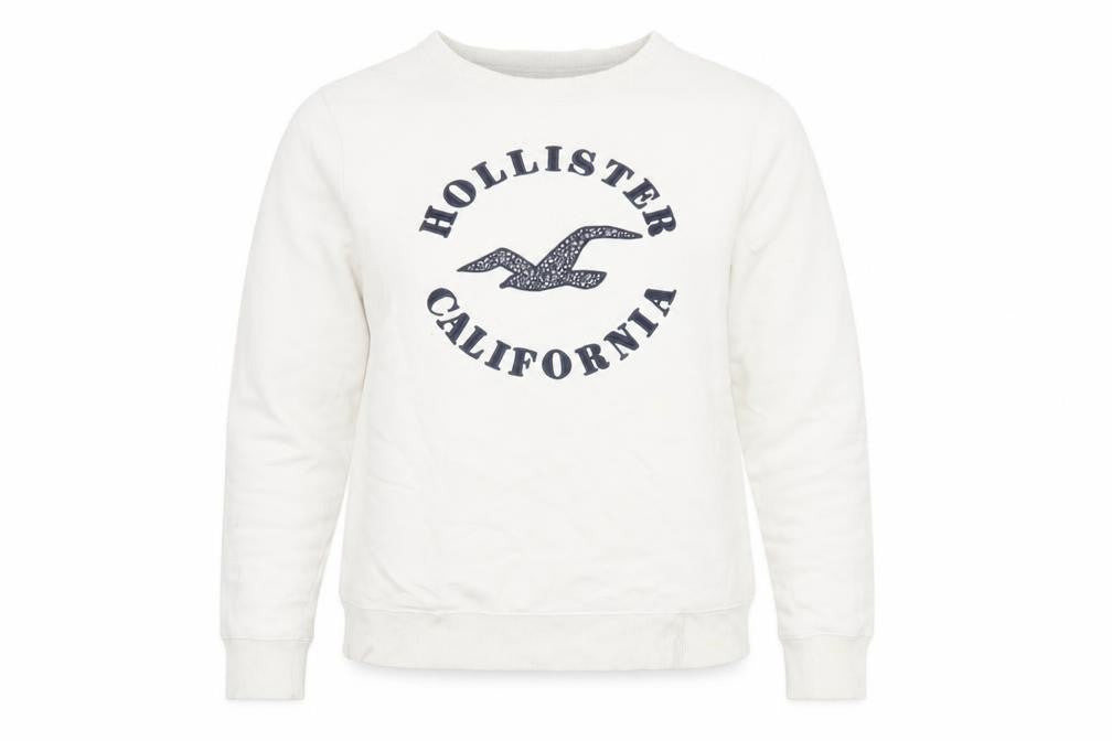 Womens UK Size S Hollister White Pullover Sweatshirt