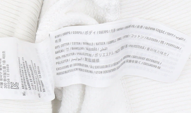 Hollister Women's White Pullover Sweatshirt S