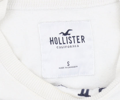 Hollister Women's White Pullover Sweatshirt S
