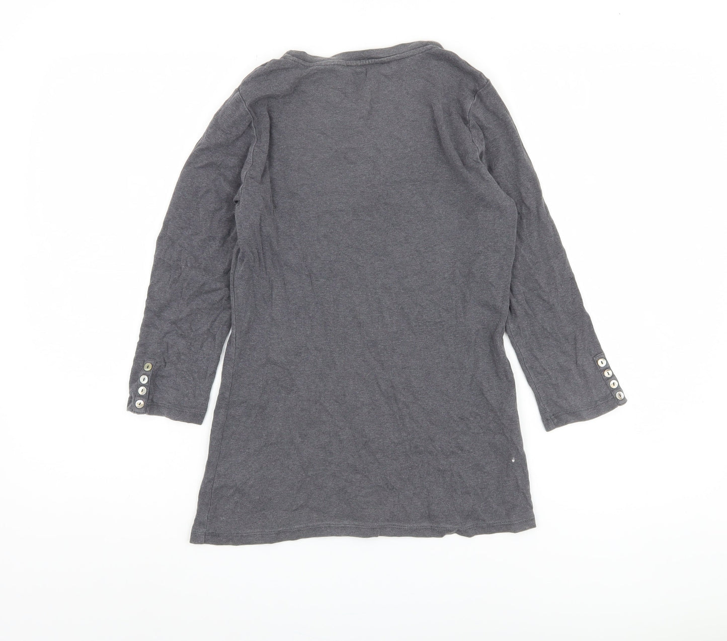 Laura Ashley Womens Grey V-Neck T-Shirt Size 12