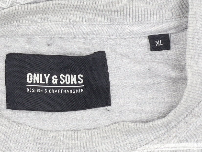 Mens UK Size XL ONLY & SONS Grey Pullover Sweatshirt