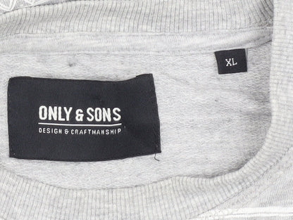 Mens UK Size XL ONLY & SONS Grey Pullover Sweatshirt