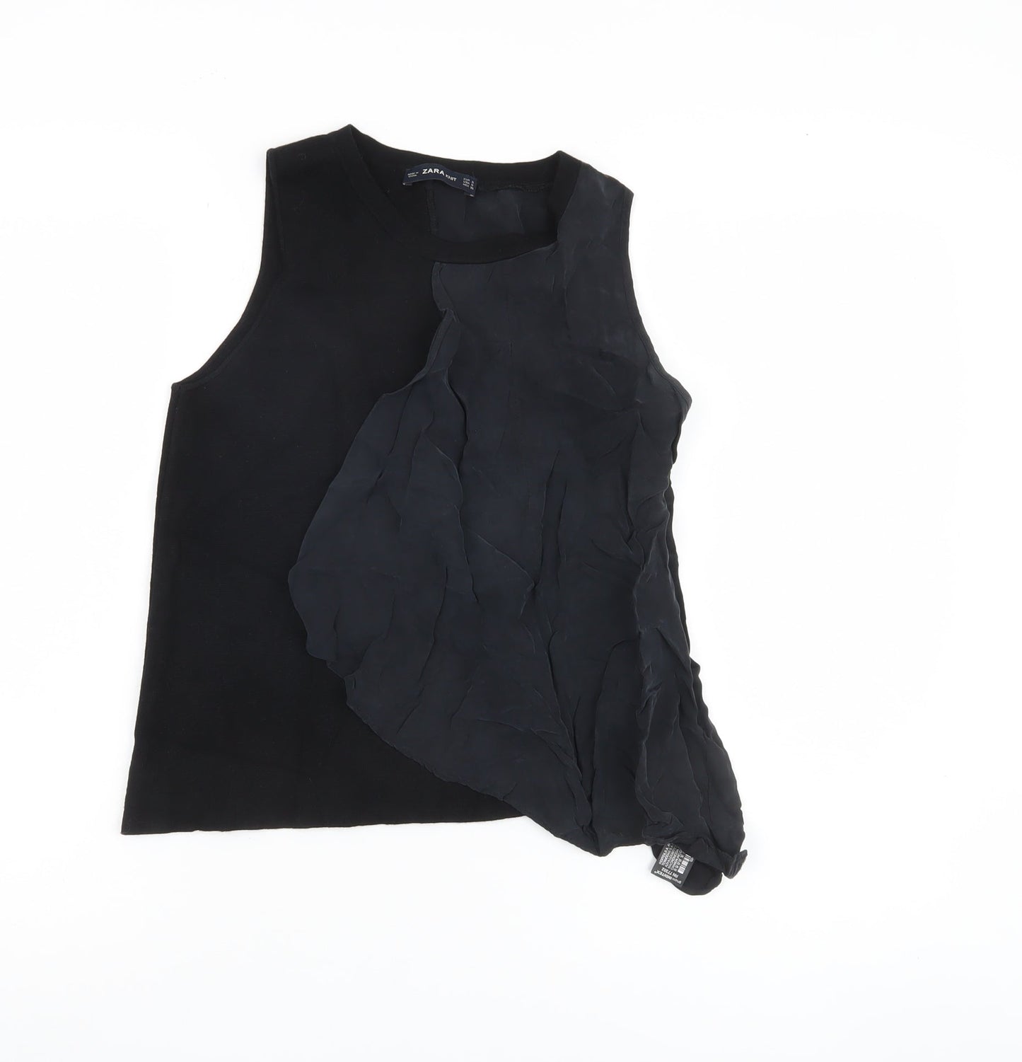 Womens UK Size S Zara Black Basic Tank