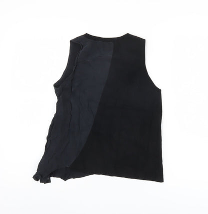 Womens UK Size S Zara Black Basic Tank