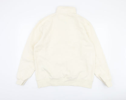 Zara Men's Ivory Pullover Sweatshirt L