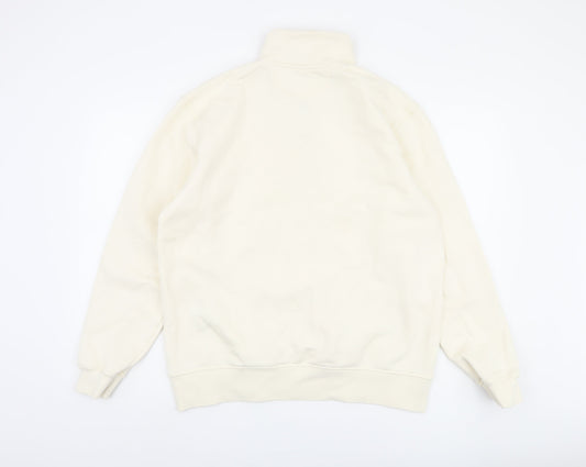 Zara Men's Ivory Pullover Sweatshirt L