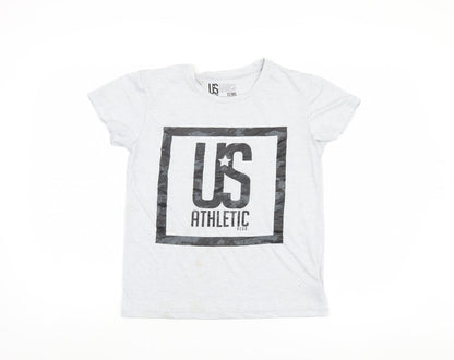 US Athletic Boys' Grey T-Shirt, 13 Years, Graphic Style