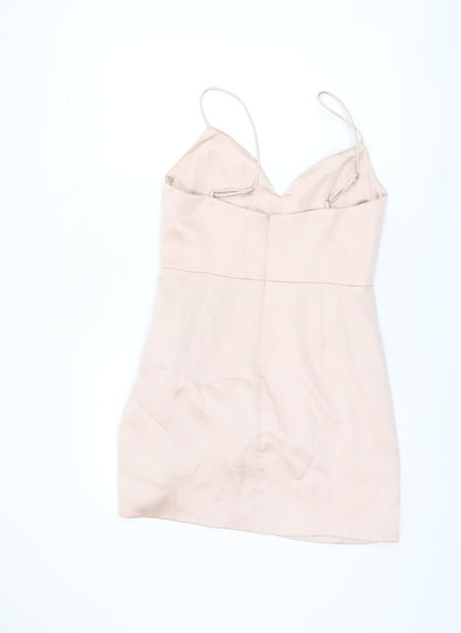 Zara Women's Beige Short Slip Dress - Size 12
