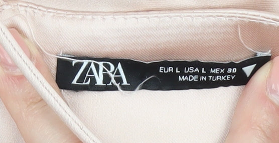 Zara Women's Beige Short Slip Dress - Size 12