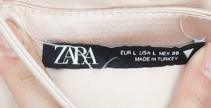 Zara Women's Beige Short Slip Dress - Size 12