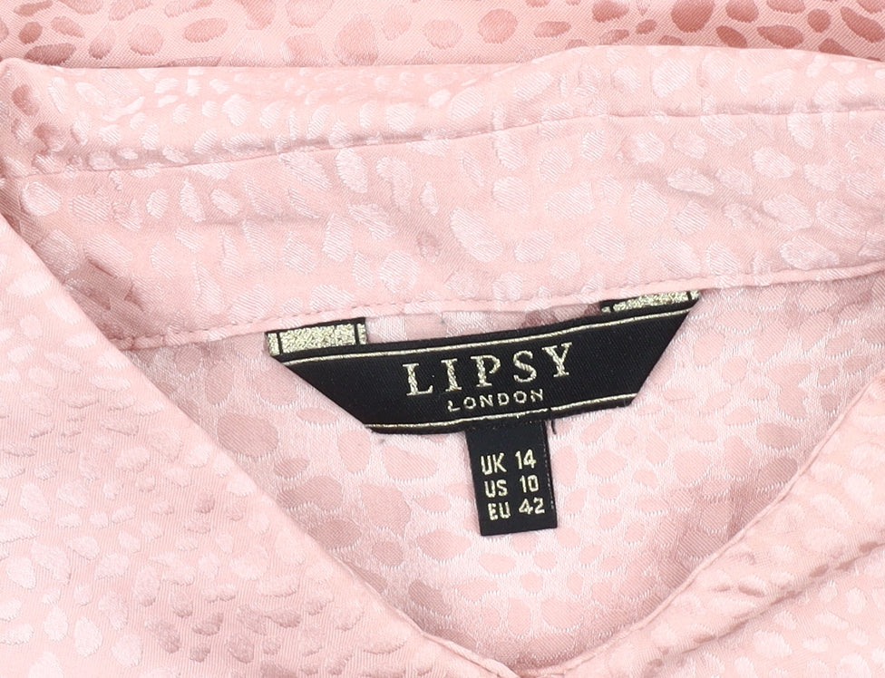 Womens UK Size 14 Lipsy Pink  Blouse
