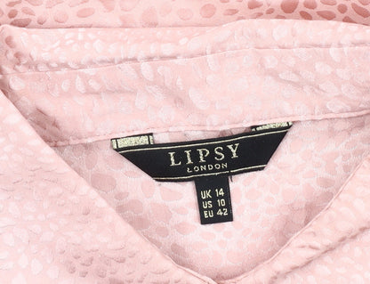 Womens UK Size 14 Lipsy Pink  Blouse