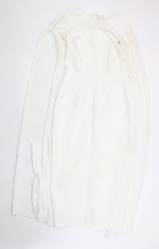 River Island Women Ivory Long Sleeve Dress Size 8
