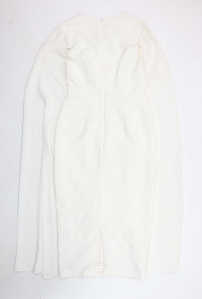 River Island Women Ivory Long Sleeve Dress Size 8