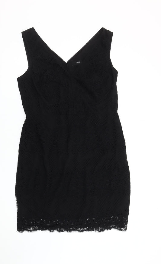 Next Women's Black Lace Sheath Dress Size 16 Party