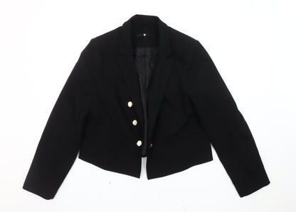 Very Women's Black Cropped Blazer Size 14