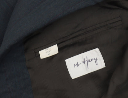 Mr Harry Men's Blue Double-Breasted Blazer, 40 Short