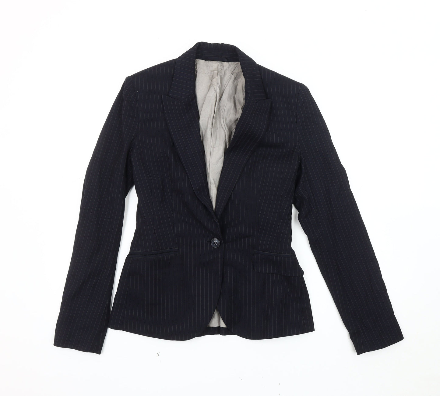 Mango Women's Black Pinstripe Blazer Size 8