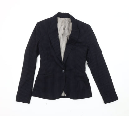 Mango Women's Black Pinstripe Blazer Size 8
