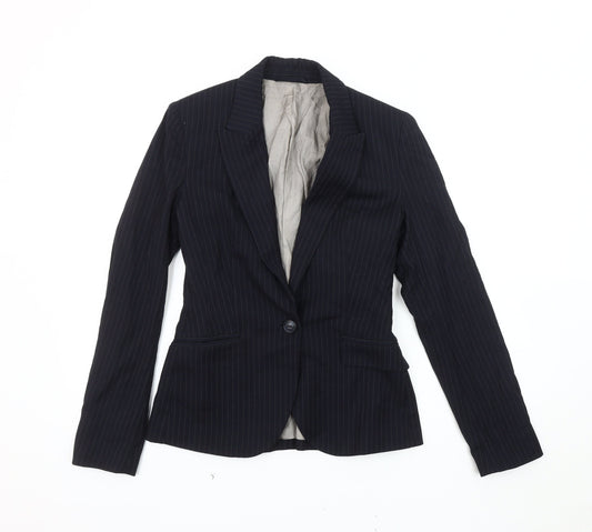 Mango Women's Black Pinstripe Blazer Size 8