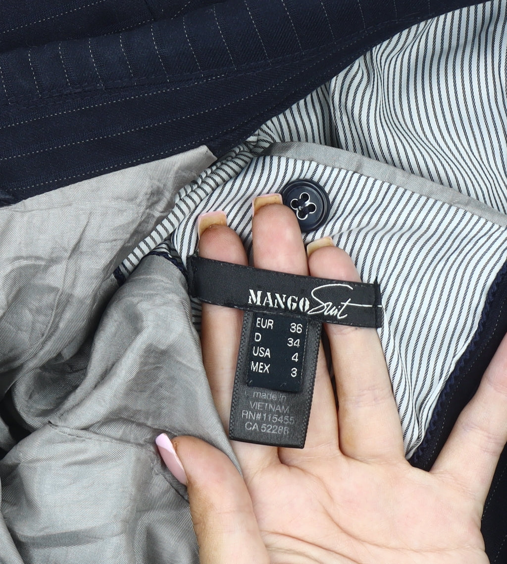 Mango Women's Black Pinstripe Blazer Size 8